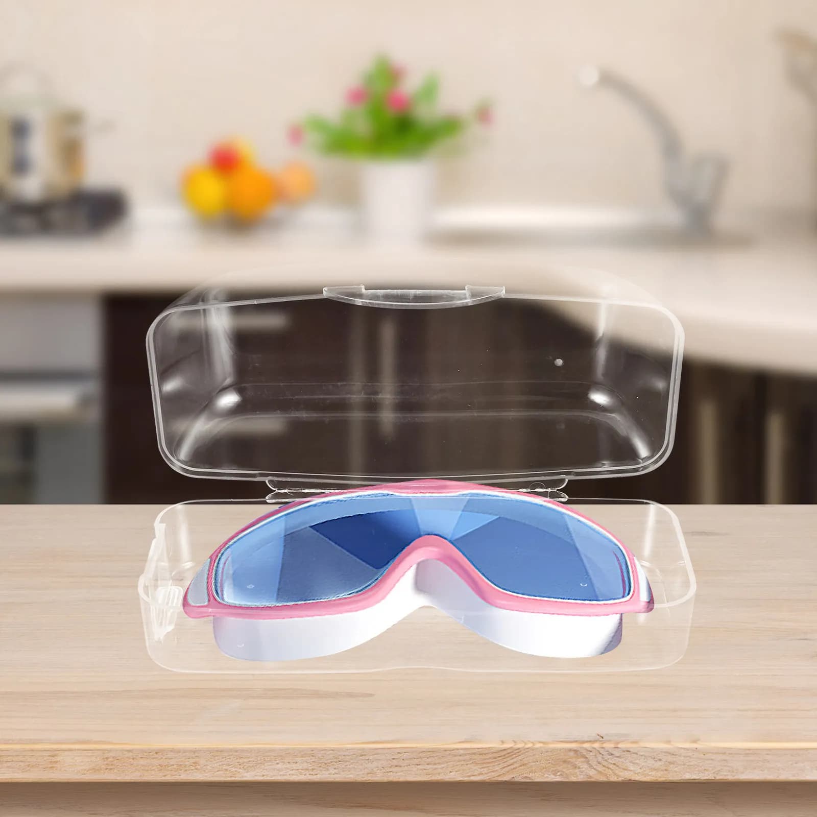 Transparent Case for Children's Swimwear, Resin Compact Protective Box, Portable Eyewear for Pool and Beach