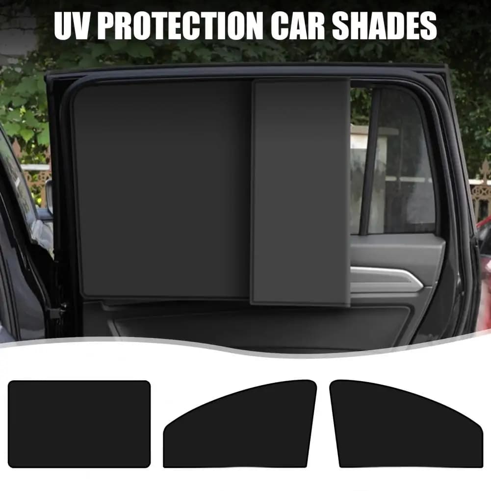4Pcs Magnetic Car Window Sun Shade Covers Blackout Curtains Privacy Side Sunshades for Sleeping Sun-blocking Car Drapes