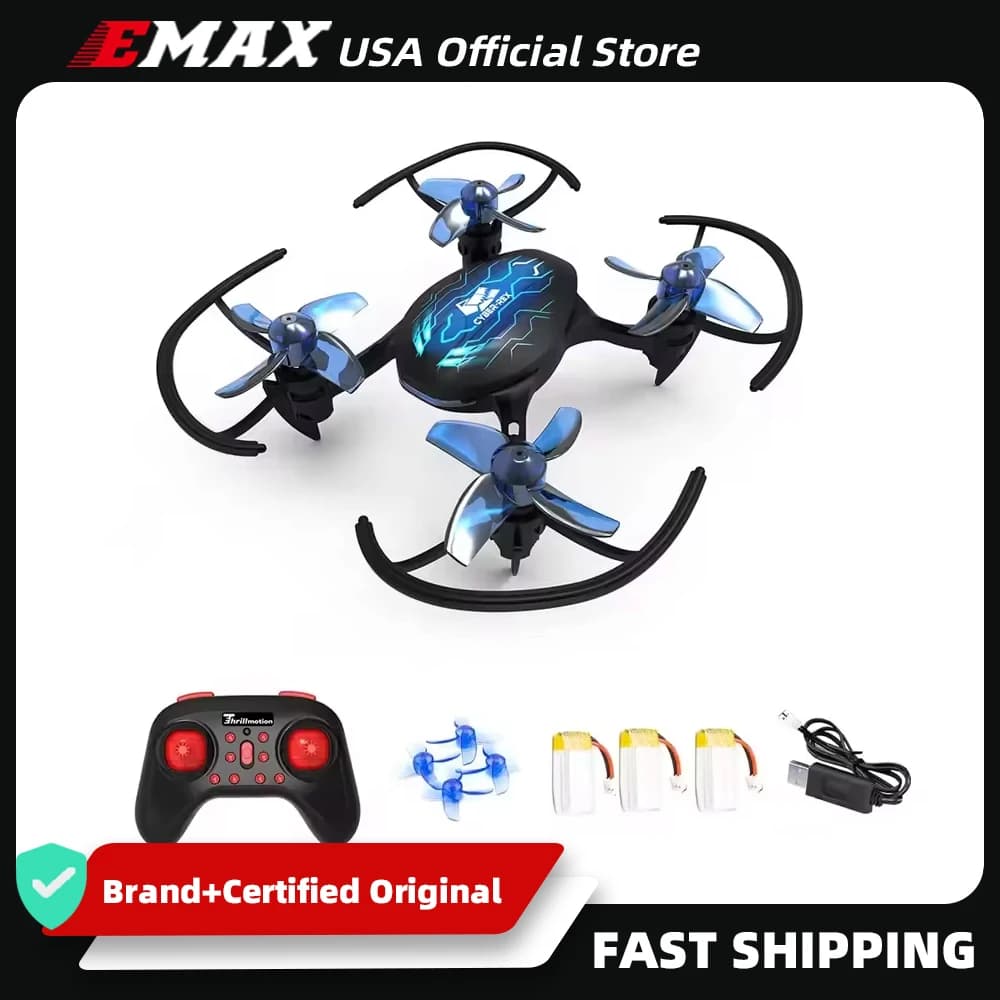 EMAX USA Ufficiale RC Mini Drone Cyber-Rex Quadricottero Giocattolo per Ragazzi, Flip a 360°, Mantenimento Altitudine, Giocattoli per Bambini, Elicottero FPV Drone