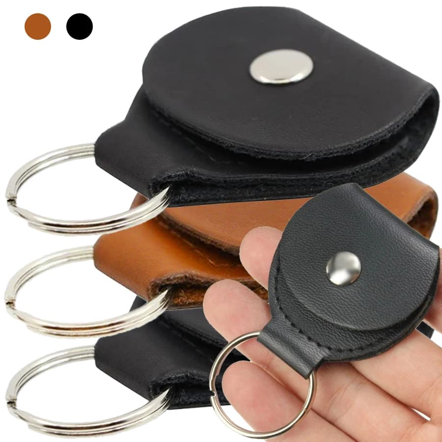 5 pz 11 cm Mini Presse Stile Plettro per Chitarra Borsa di Immagazzinaggio Materiale in Pelle PU Plettri per Chitarra Custodie Borsa Strumento Accessorio Strumenti di Stoccaggio