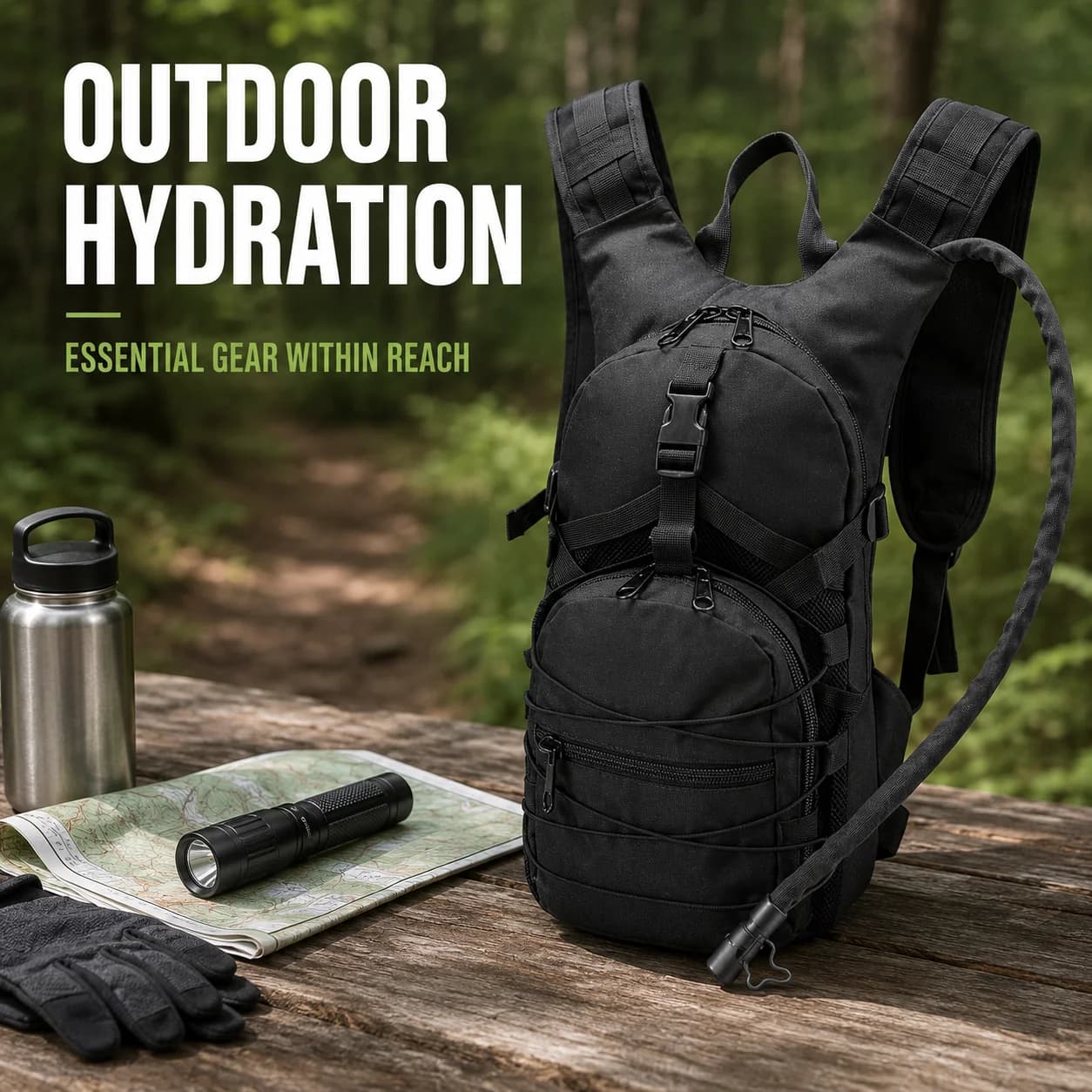 Men Cycling Hydration Backpack Lightweight Water Bladder Pack Convenient Mountain Biking Road Cycling Hiking Outdoor Adventures