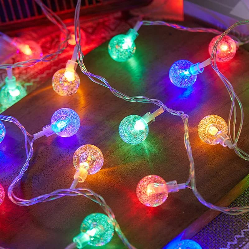 Luci a bolle LED a sfera di cristallo, catene luminose a batteria per feste, decorazioni per interni, matrimoni, cancelli e ghirlande