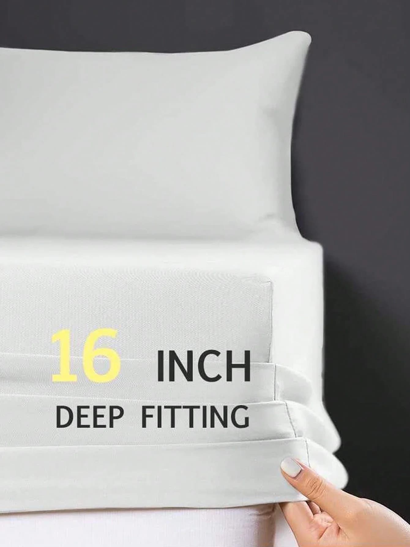Set of 4 microfiber sheets with sheet with deep corners 40 cm