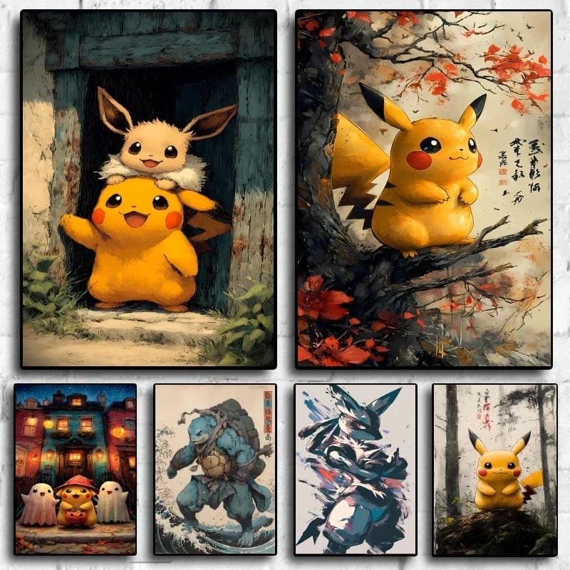 5D Diamond Painting Kits Full Drill Pokemon Pikachu Classic Cute Anime Cartoon Rhinestone Embroidery Cross Stitch Wall Art Hom