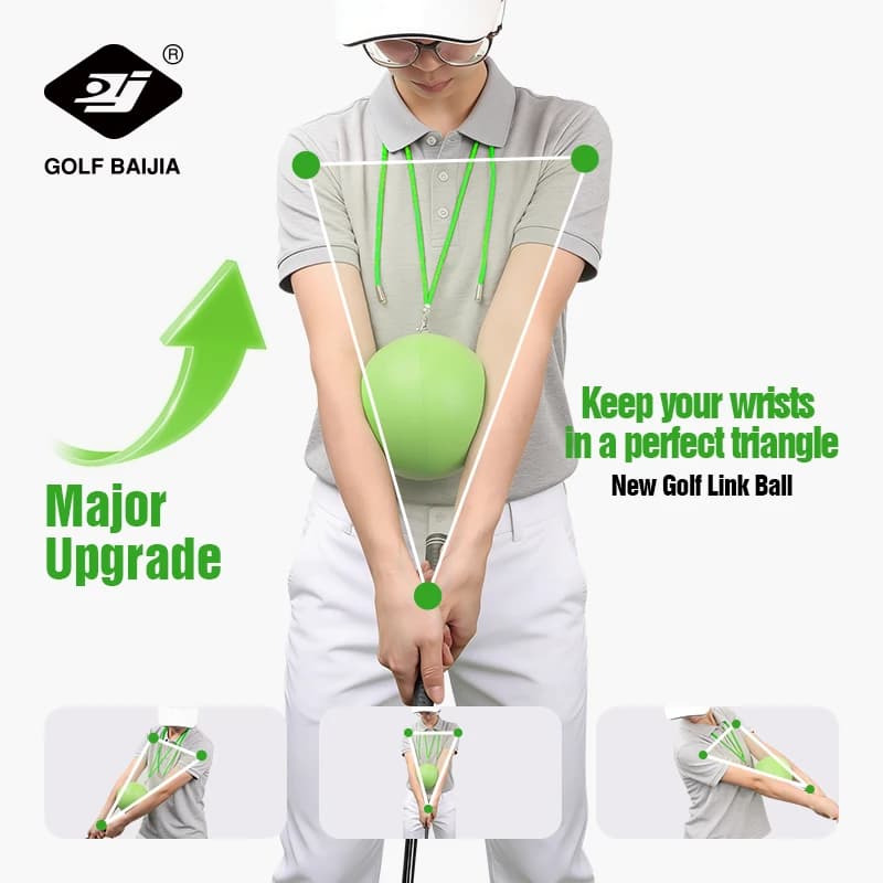 New Golf Connector Ball for Enhanced Performance Reduces Hand Wobble Stabilizes Swing Maintains Consistent Proper Arm Triangle