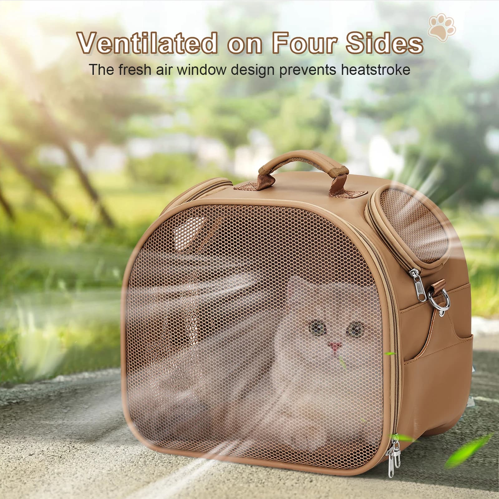 Trasportino per animali domestici, zaino portatile per gatti, approvato dalla compagnia aerea, design in rete traspirante, leggero per piccoli a medi