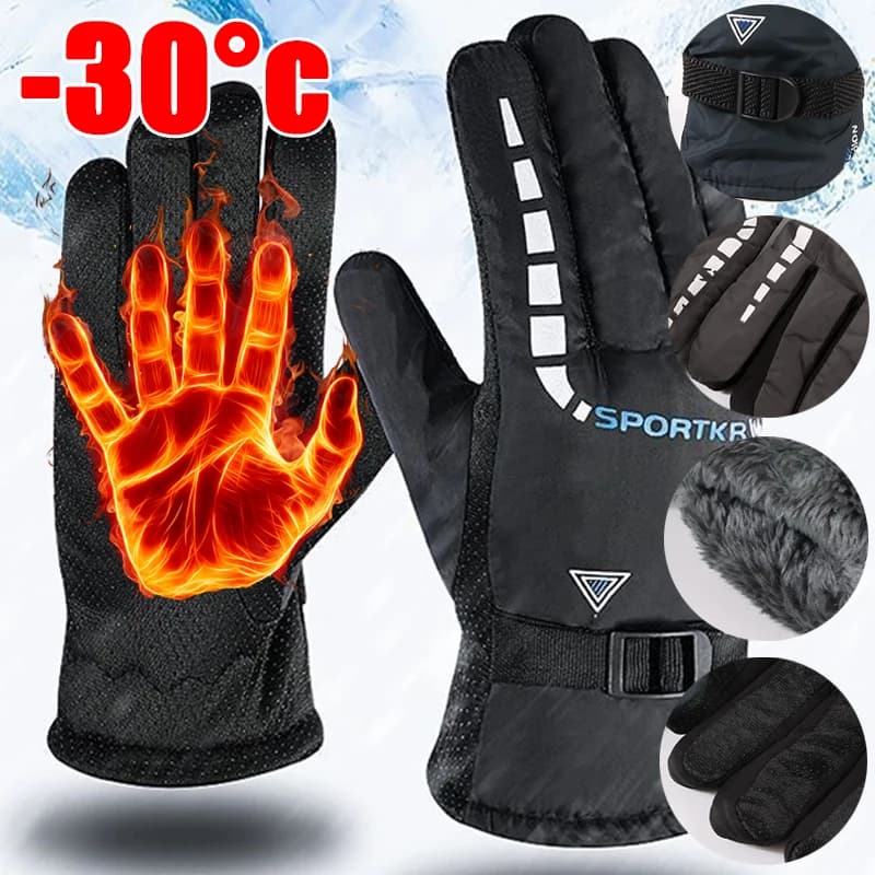 Guanti da ciclismo termici caldi invernali da esterno Guanti sportivi antiscivolo impermeabili da sci Ciclismo Guanti caldi da moto Accessori da moto unisex