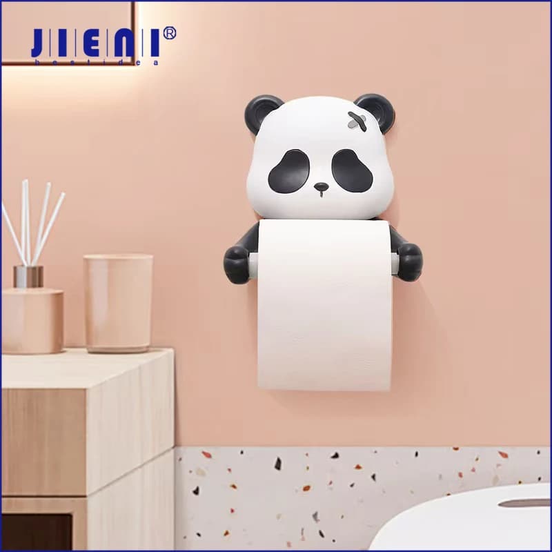JIENI Porta fazzoletti da bagno con animali dei cartoni animati Adorabile supporto per carta igienica in resina Accessori per il bagno di casa d'arte Idea regalo perfetta