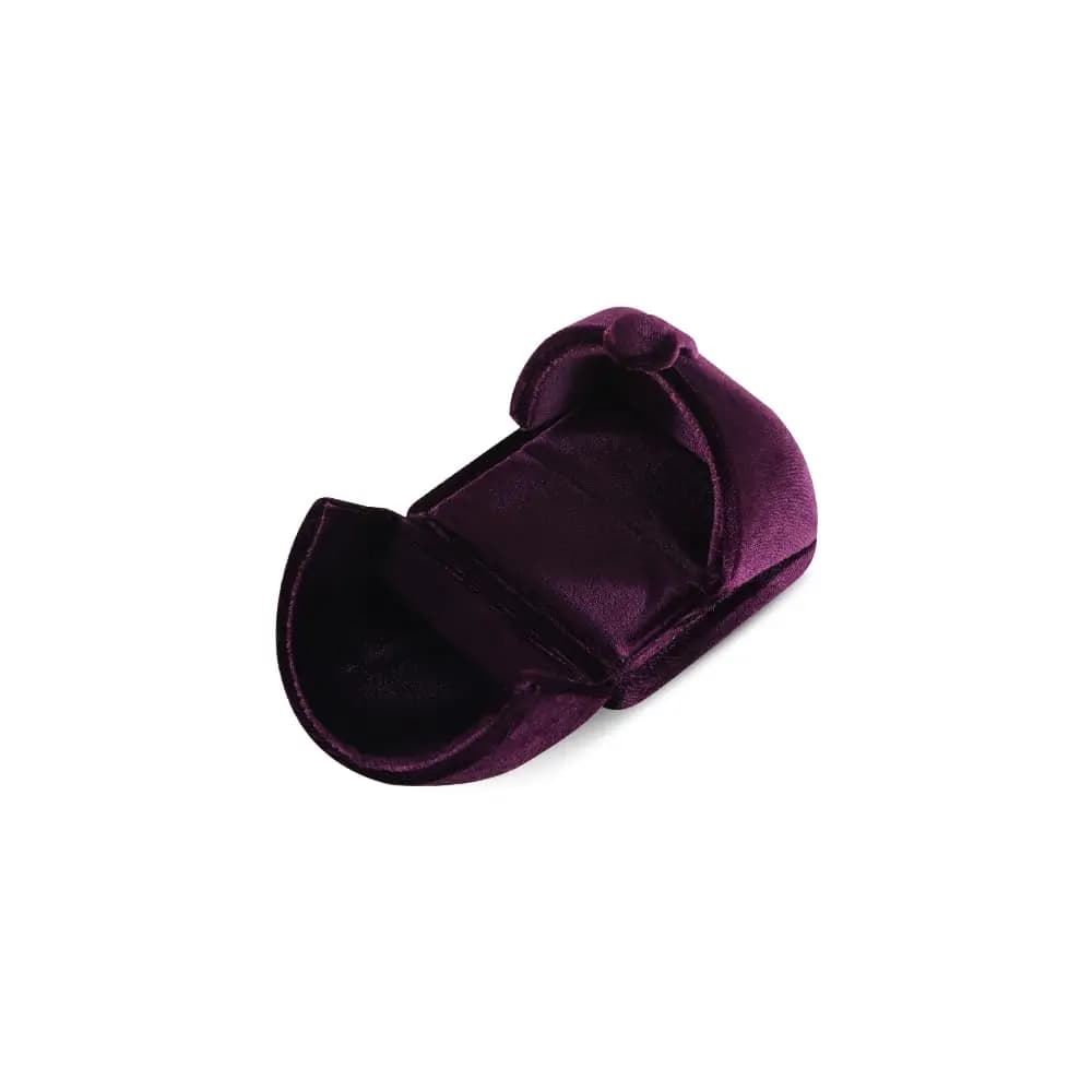 Scatola espositiva per anelli in velluto resistente, piccola custodia per organizzare gioielli, per proposta di matrimonio, fidanzamento, anniversario (Viola)