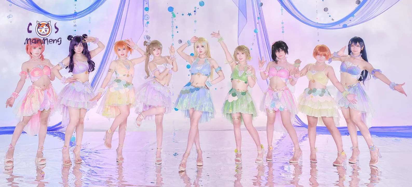 Anime LoveLive! Hanayo Koizumi mermaid Cosplay Costume Women Sweet Halloween Carnival Song Dress Summer Beach Swimsuit Set