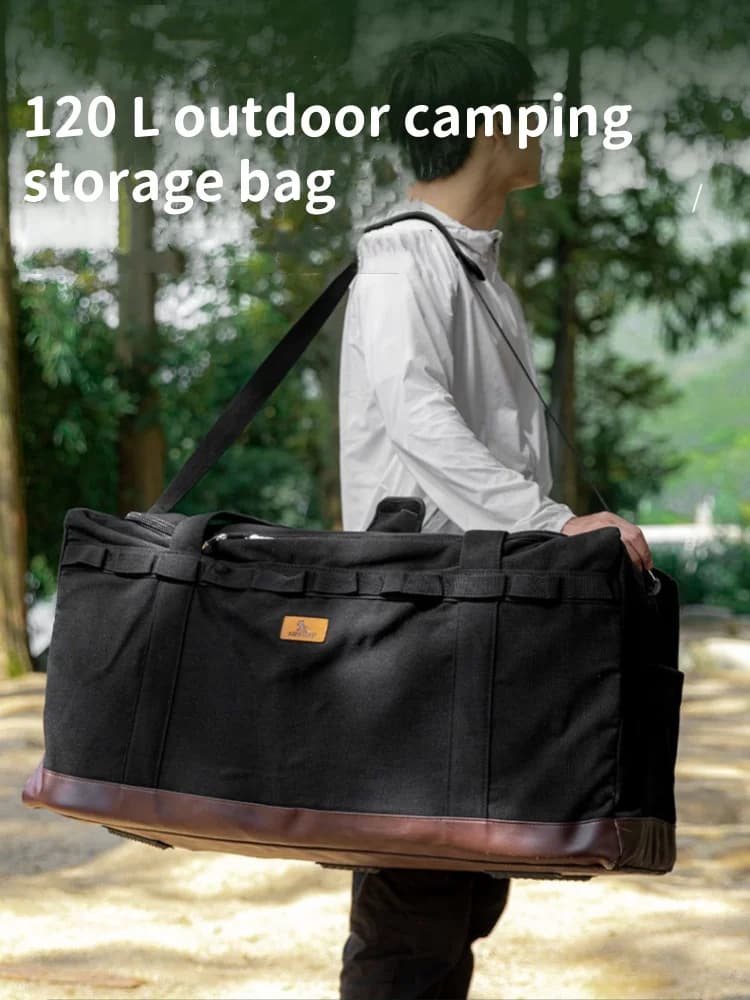 Borsa portaoggetti da campeggio esterna da 120 litri Borsa portaoggetti pieghevole in tela per attrezzatura da picnic di grande capacità