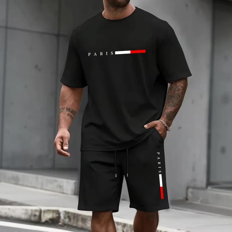 Completo da Uomo 2 Pezzi Nuovo Arrivo 2026: T-shirt e Pantaloncini Estivi Casual alla Moda a Maniche Corte per Casa e Outdoor