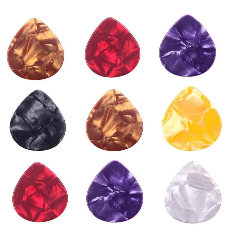10 pz 0.5mm 0.75mm 1.0mm Plettro per chitarra Plettri per chitarra colorati misti Assortiti Pearl Variety Sampler Pack Celluloide
