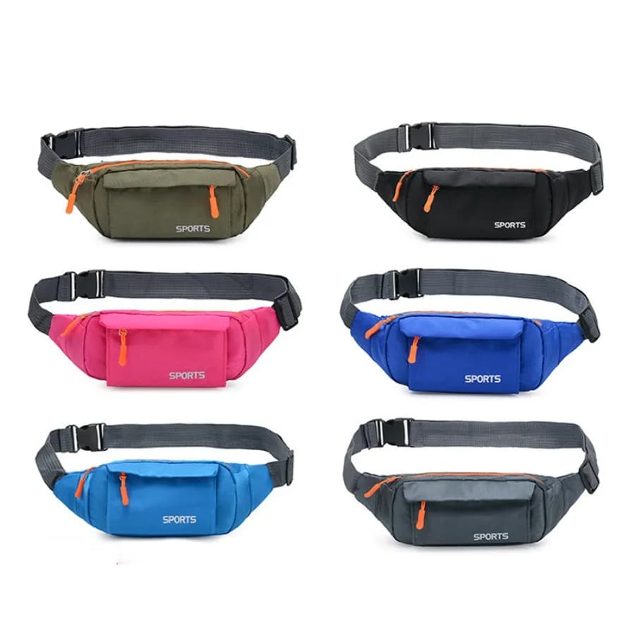 【Nuovo arrivo】 Marsupio sportivo blu, borsa da cintura multitasche con tracolla regolabile, borsa da cintura in nylon resistente all'acqua per corsa, escursionismo, viaggi