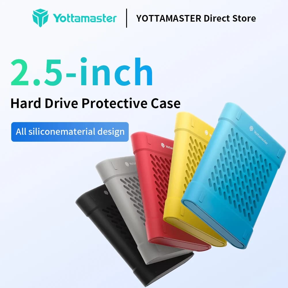 Yottamaster 2.5 Inch HDD SSD External Case Hard Drive Storage Box with EVA HD Disk Cover Housing Hardcase Shell Caddy Bag for PC
