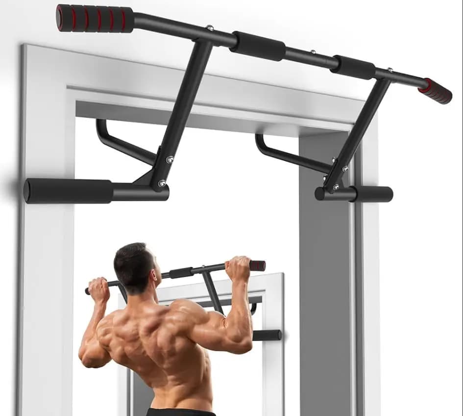 440 lbs Heavy Duty Pull Up Bar for Doorway, Multi-Grip Chin-Up Bar for Home Gym, Fits 23-36 Inch Doors