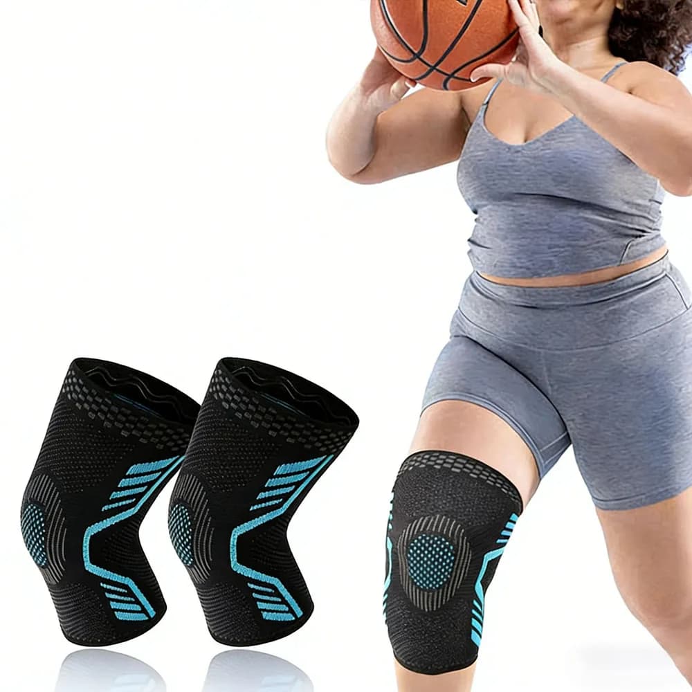 2 Pezzi Supporti per Ginocchia Elastici in Nylon per Fitness, Corsa, Ciclismo, Pallacanestro e Pallavolo