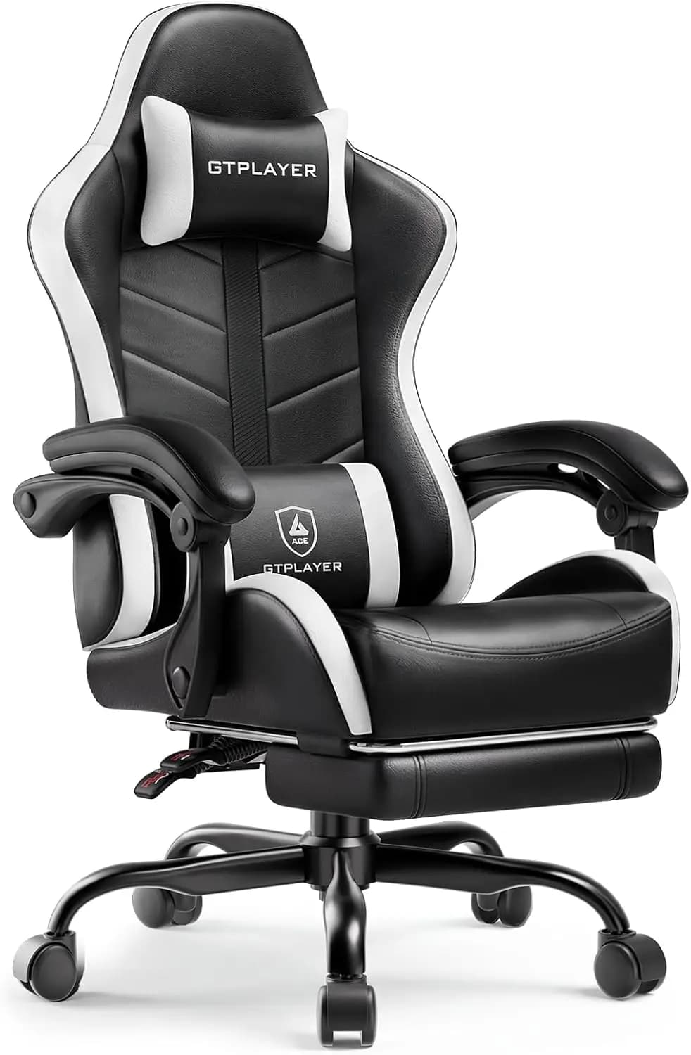 Sedia da Gaming Ergonomica con Poggiapiedi Regolabile, Schienale Reclinabile e Cuscini Rimovibili per un Comfort Ottimale nel Lavoro e nel Gioco