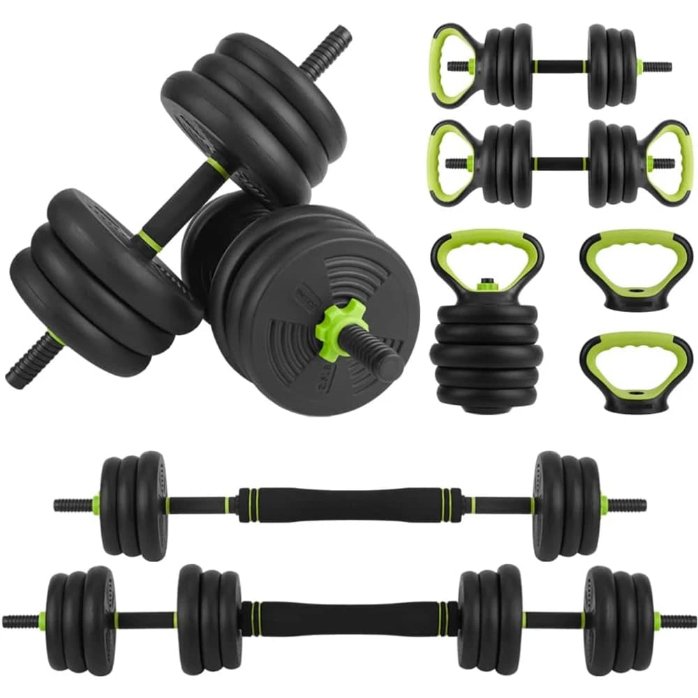 Set of adjustable handlebars 4 in 1, set of free weights of 44 pounds used as handlebars, barbells, kettlebells and push-ups, home gym