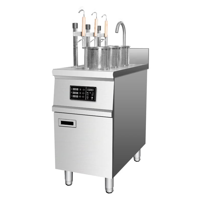 Macchina Elettrica Automatica Commerciale per la Cottura di Pasta e Noodle, Cuocipasta in Acciaio Inox con Armadio, Attrezzatura da Cucina
