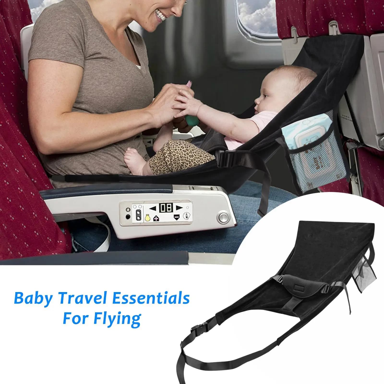 Nuovo 1 pz bambini aereo sedile extender flanella bambino aereo letto con tasca laterale comfort traspirante poggiapiedi da viaggio amaca