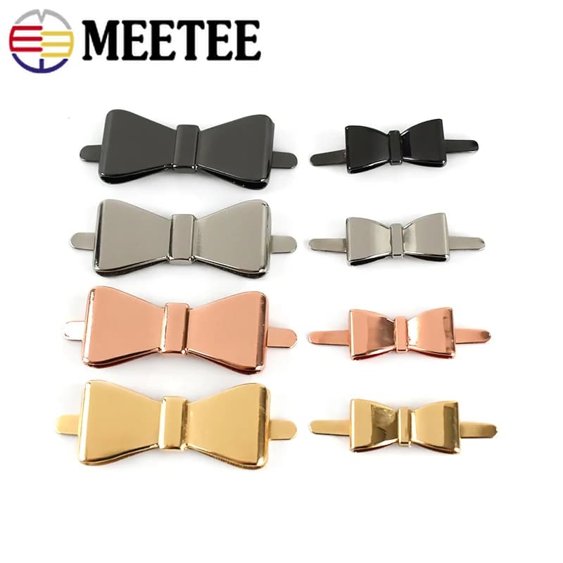 Meetee 10Pcs 40 x1 8/25x12mm Hardware in metallo fibbia con fiocco scarpe borsa per gioielli bottone bagaglio decorativo accessori per artigianato fai da te