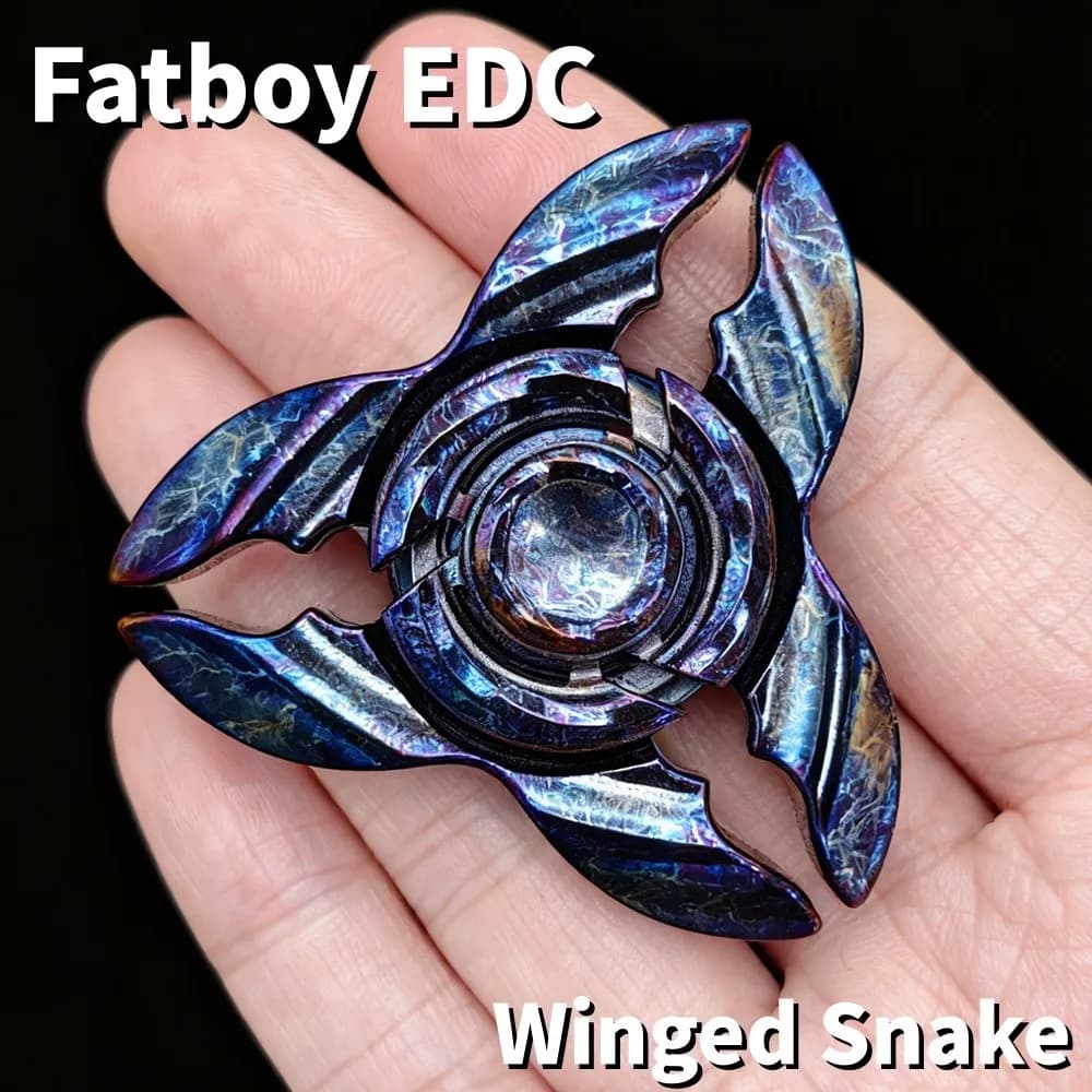 FatboyEDC Serpente Alato Fidget Spinner Giocattolo Antistress Agitarsi Giocattoli Per Adulti Tempesta Titanio A Tre Lame Fidget Spinner