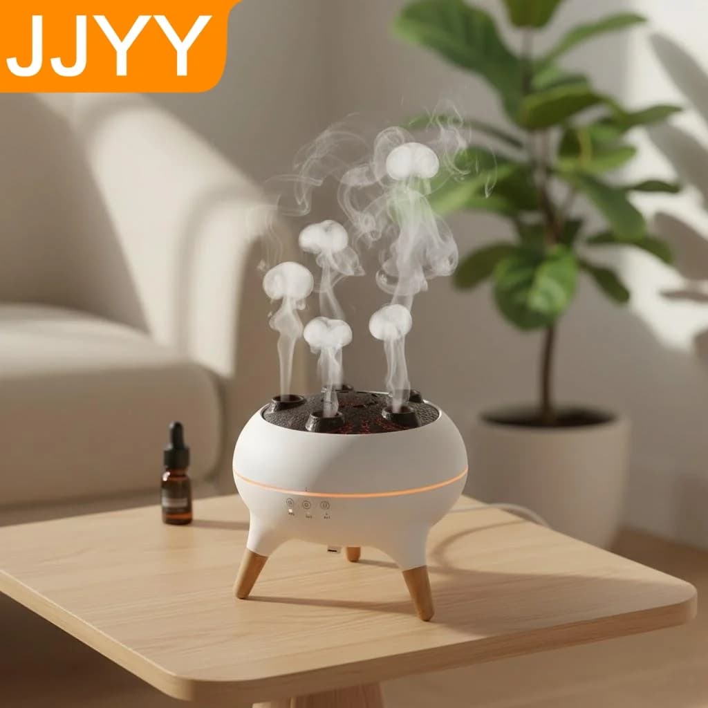Umidificatore Silenzioso a Forma di Medusa per Camera da Letto, Diffusore di Aromi 28dB con Nebbia Fredda e 7 Luci Cangianti, Spegnimento Automatico, Decorazione per la Casa