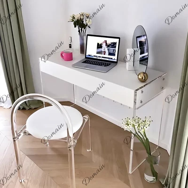 J Solid Wood Acrylic Dressing Table Modern Simple Light Luxury Makeup Tables Storage Cabinet Vanity Toiletries Bedroom Furniture