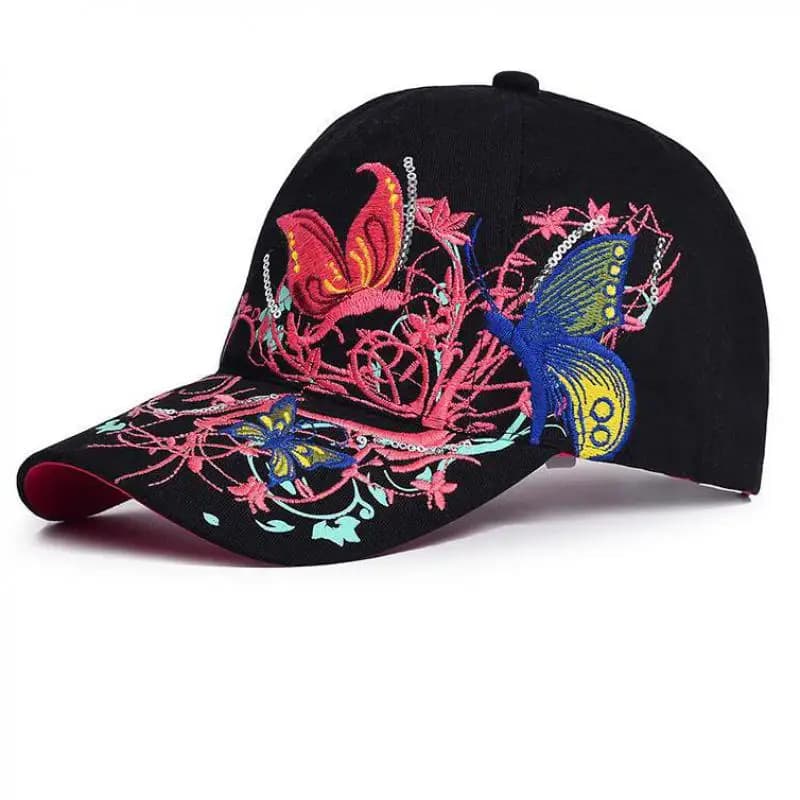 Berretto da Baseball donna cappello da Baseball fiore ricamato cappelli primavera estate per donna visiera parasole in stile etnico Vintage Snapback in cotone
