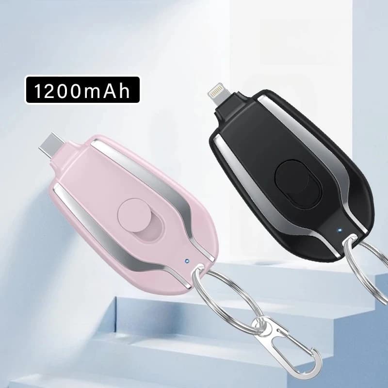 Mini portachiavi portatile Power Bank 1500mAh per caricatore di emergenza Android Caricatore portatile