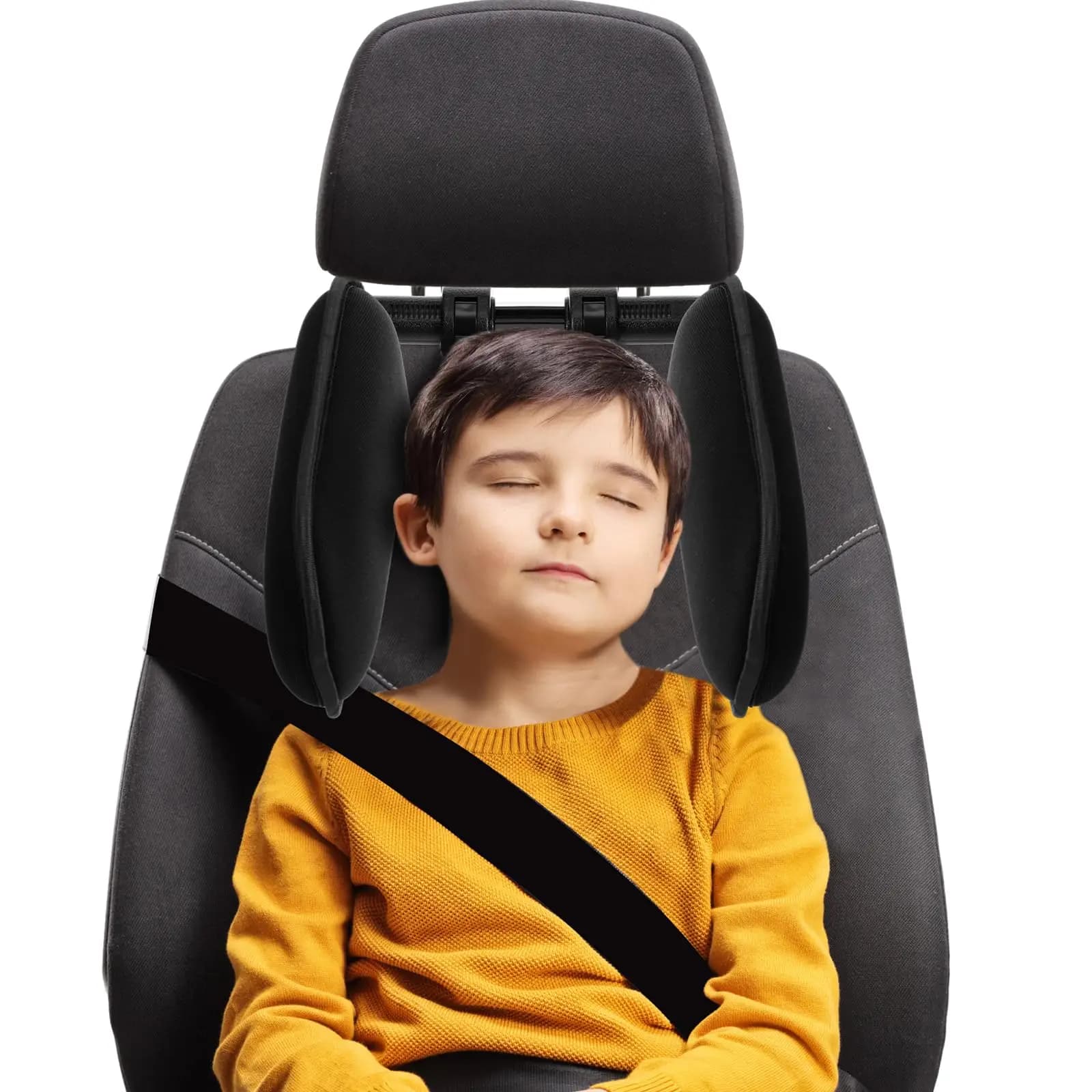 Universale 360 ° Cuscino di supporto per poggiatesta girevole per auto, per il comfort del collo durante i viaggi, adatto ai seggiolini rialzati