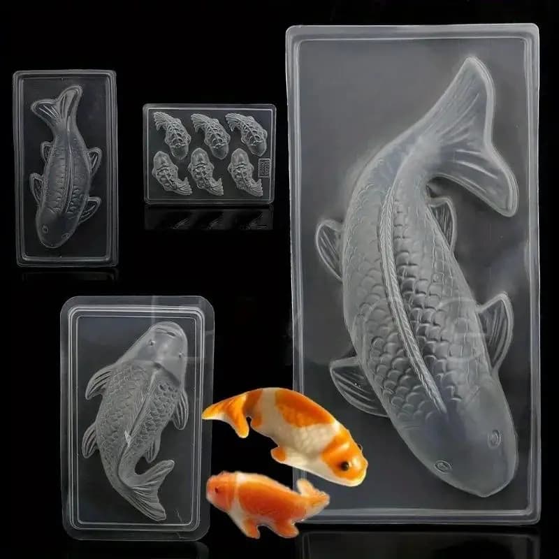 Stampo in silicone creativo a forma di Koi fatto a mano fai da te candela sapone stampo cucina di casa cottura torta dessert cottura decorazione stampo