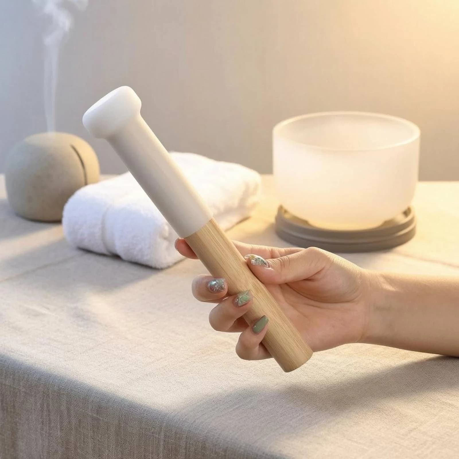 Singing Bowl Mallet Rounded Tip Silicone Bowl Striker Silicone Head Simple Design Music Tool Mindful Movement