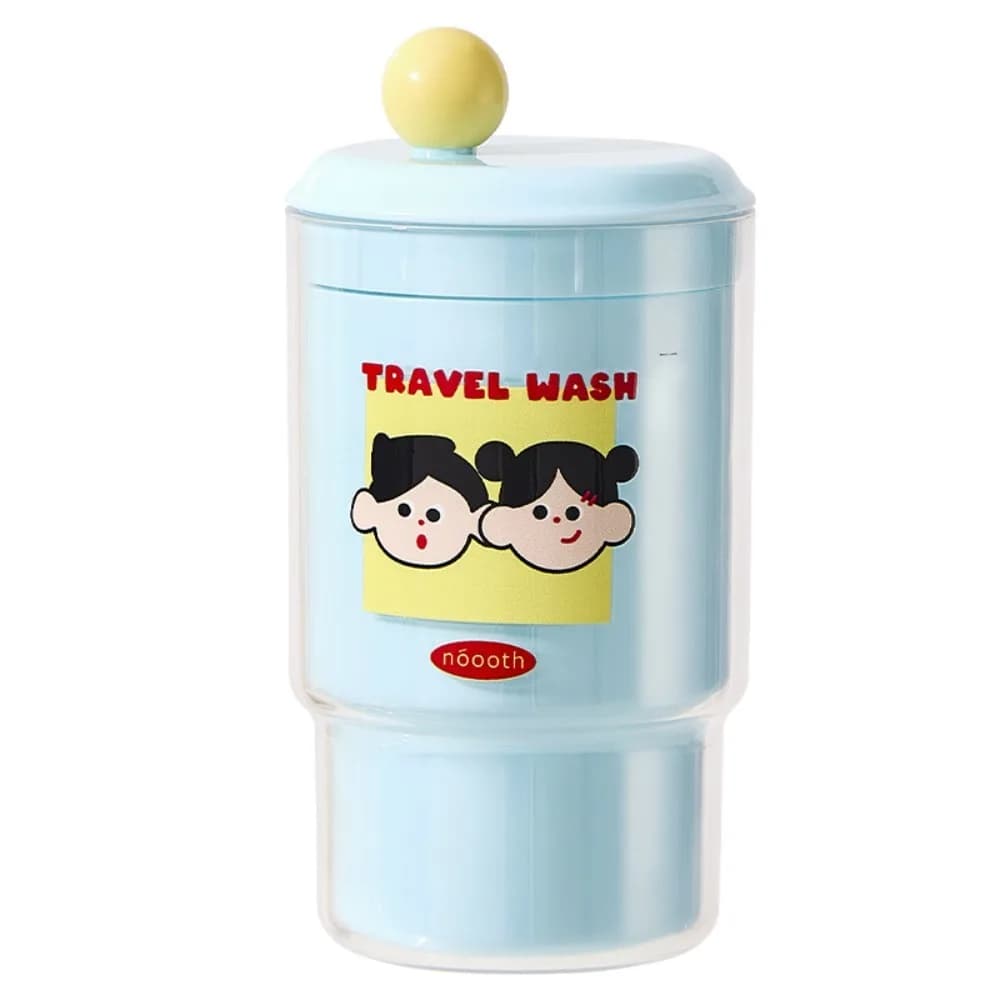 Set da viaggio portatile per l'igiene personale con spazzolino integrato, custodia impermeabile per spazzolino, tazza creativa staccabile per la pulizia dei denti