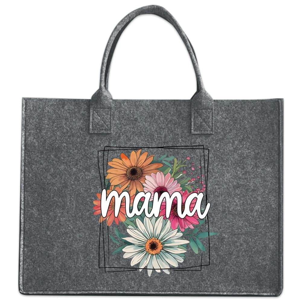 Mama Casual Tote Bag, Women's Felt Handbag, Large Capacity Fixed Shoulder Strap Commuter Handbag Mom's Tote Bag for Mother's Day