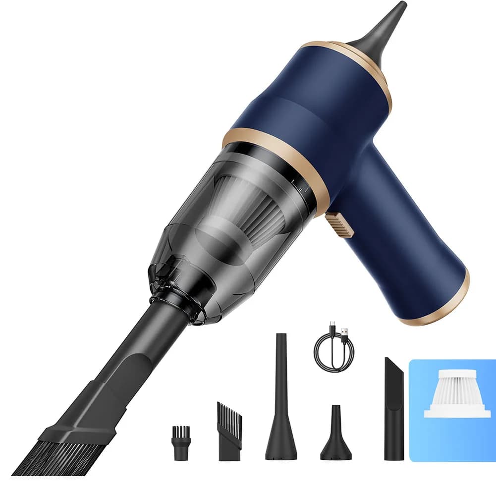 15000PA multifunctional vacuum cleaner with light design, ideal for cleaning your vehicle's interior and home surfaces
