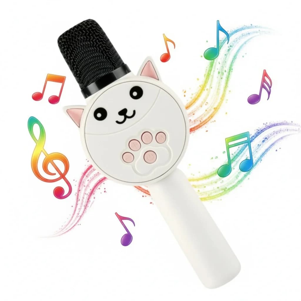 Macchina per karaoke wireless con altoparlante per microfono Bluetooth portatile per bambini con 4 cambiatori di voce Regalo giocattolo KTV portatile con suono HIFI