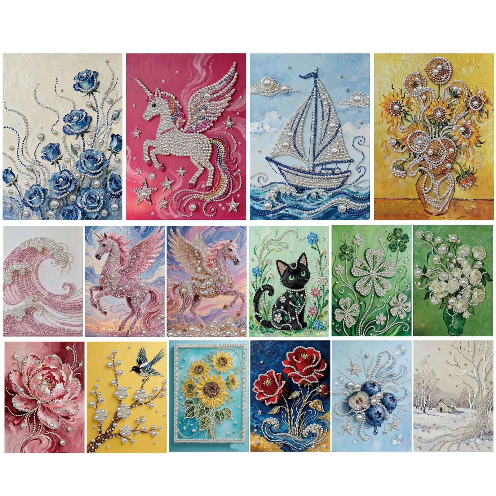 Fa-da-Te Artistic Kit for Painting with Adult Pearls, Home Decoration, Paintings with Pearls and Gems, Art and Crafts with Frame 30x40cm