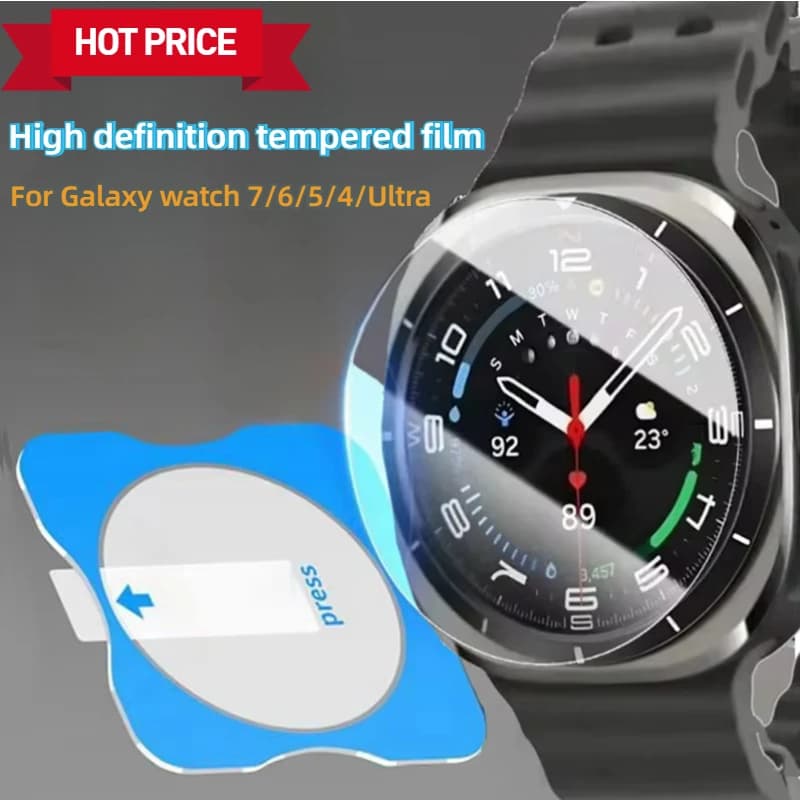 Pellicola temperata ad alta definizione per Samsung Galaxy Watch 8/7/6/5/4 44mm 40mm 8/6/4 Classic 43mm/46mm/47mm Applicazione rapida di pellicola
