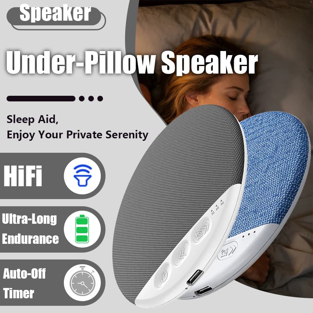 Mini Altoparlante Bluetooth Wireless da Letto, Altoparlante Sotto il Cuscino BT5.3, Cuffie Musicali MP3 per Chi Dorme sul Fianco