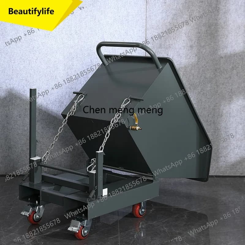 Accessorio per Carrello Elevatore A55 con Cassone Ribaltabile Autocaricante da 2-5 Metri Cubi, Contenitore Impilabile per Riciclaggio Rifiuti e Uso Industriale