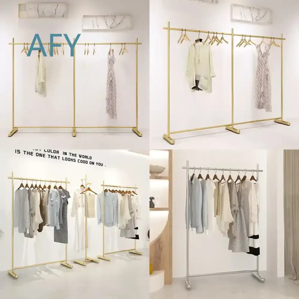 Postmodern Golden Cloth Racks for Floor Standing Industrial Italian Hat Hanging European Entrance Clothes Hanger Corner