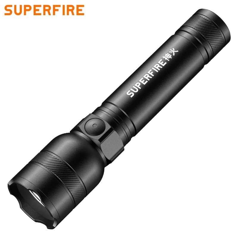 SUPERFIRE A21 18650 Flashlight Aluminum Alloy 7W Portable Torch Type‑C Battery Waterproof Hand Lamp for Camping Hiking Emergen