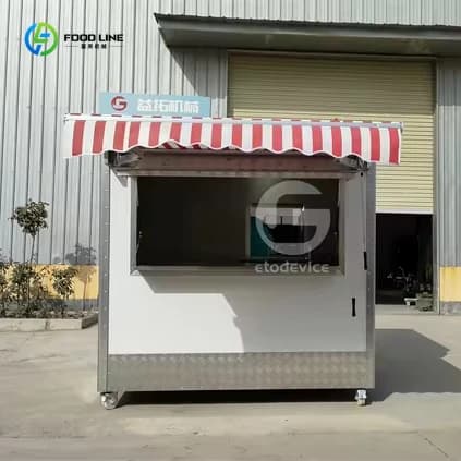 Unique Design Fast Food Vending Cart Pizza Food Truck Trailer With Outdoor Kiosk for Food Sales Container Kiosk