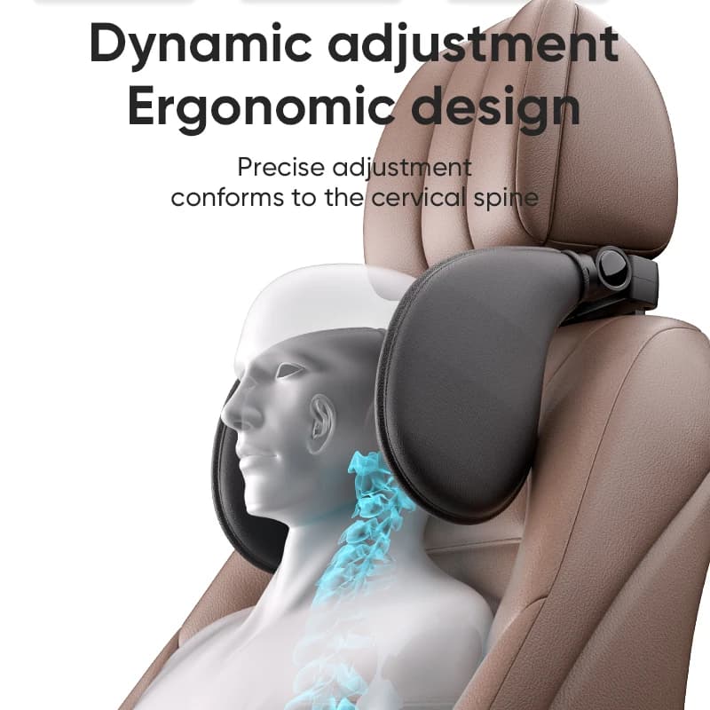 Ergonomico 360 ° Cuscino Cervicale Regolabile con Memory Foam e Supporti Laterali, Poggiatesta per Auto con Attivazione a un Clic, per Viaggi in Auto BMW Benz