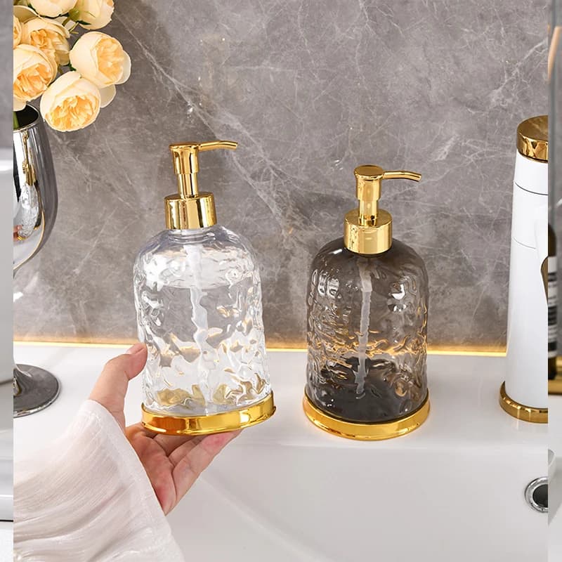Dispenser di sapone liquido per bagno, bottiglia vuota ricaricabile per detergente, gel igienizzante mani, shampoo, tipo a pressione per cucina e doccia
