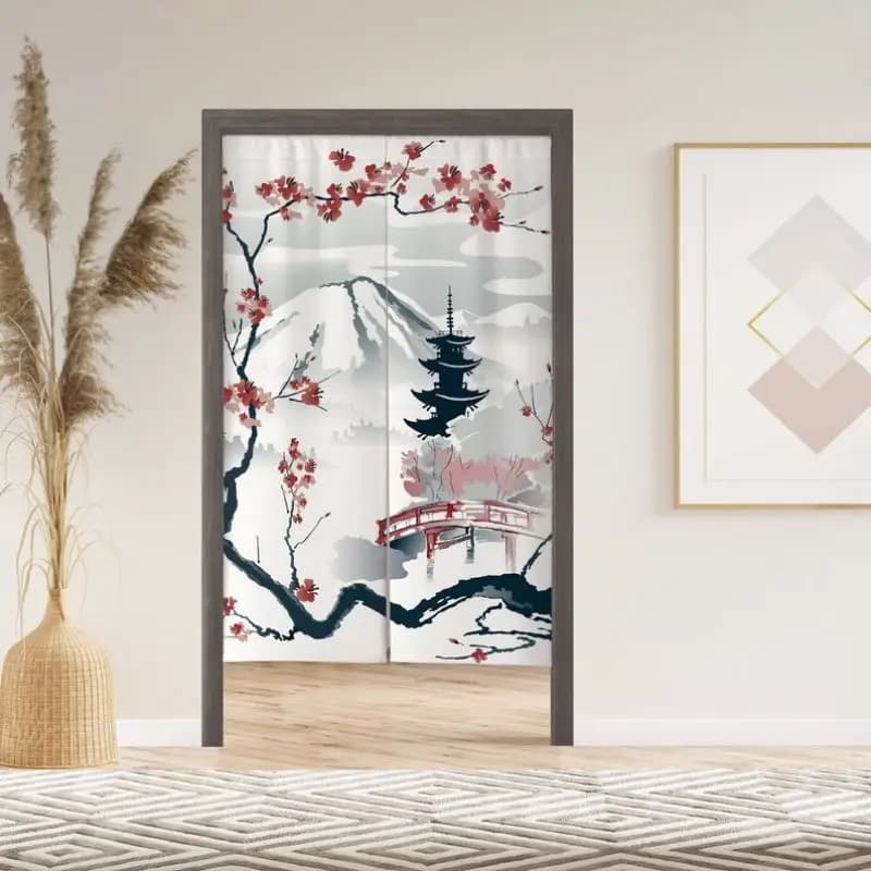 VIKAMA Japanese Style Noren Door Curtain Restaurant Bar Entrance Semi Curtain Bedroom Kitchen Hallway Partition Home Decoration