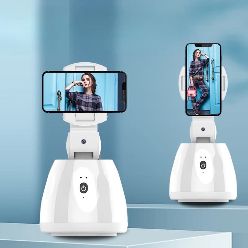 New 360 Rotation Auto Tracking Shooting Gimbal AI Camera Recognition Body Face Track Intelligent Follow Live Shoot Phone Stand