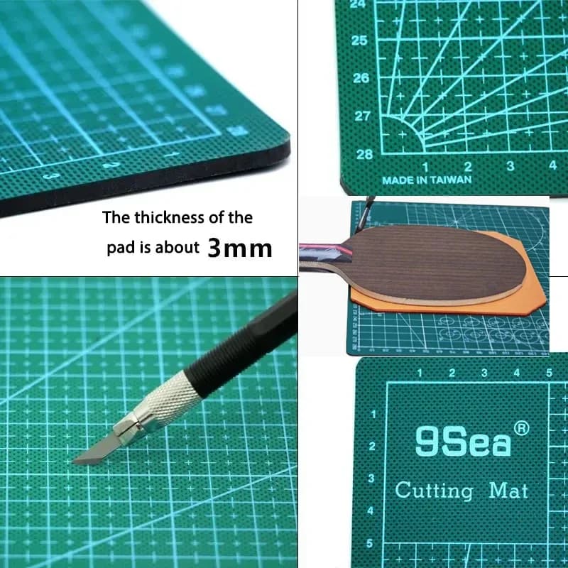 Professional colored ping pong rubber cutter, aluminum alloy cutting knife and blades DIY tool kit for ping pong rack